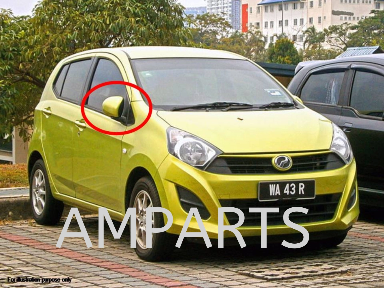 Perodua Axia 2014 Door Mirror (Manual)