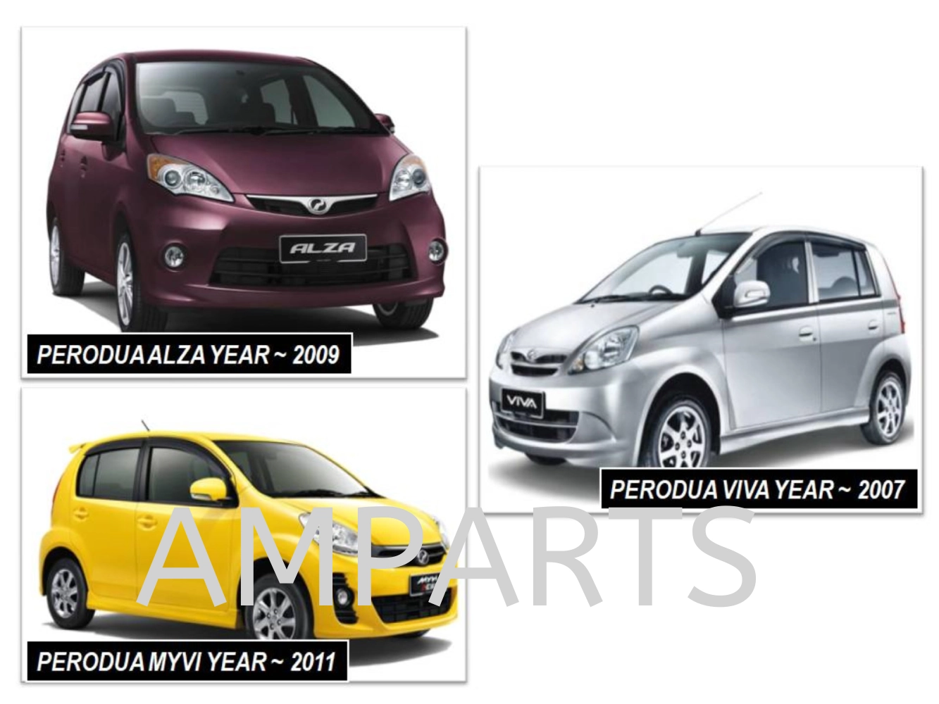 Perodua Viva 2007 Roof Mirror = Alza 2009, Myvi 2011