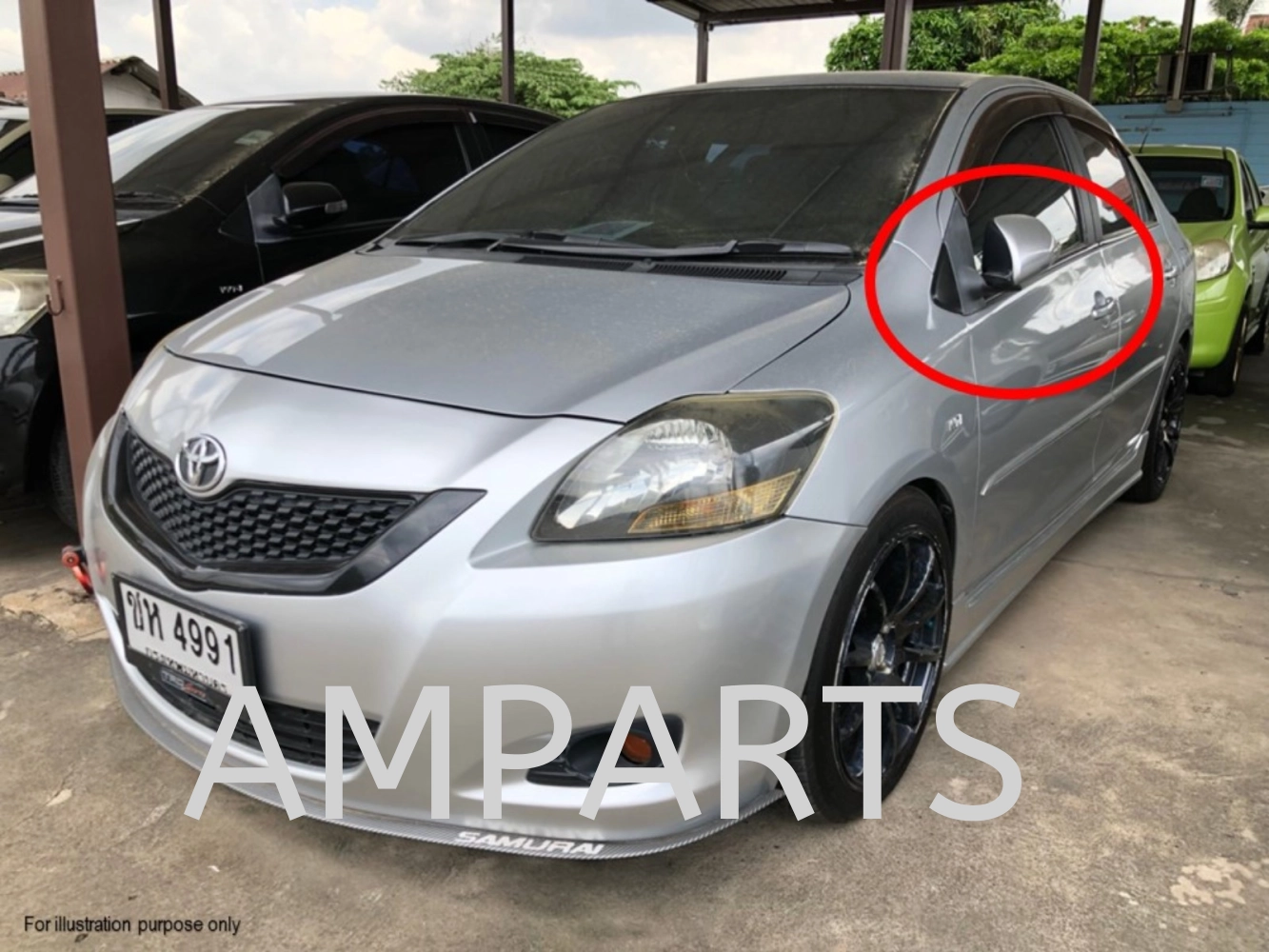 Toyota Vios 2008 Door Mirror With Lamp (Auto) 5 Pin